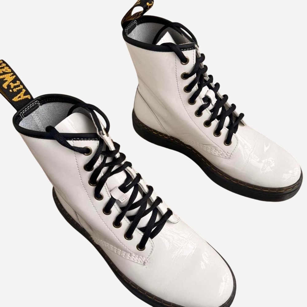 Dr. Martens 1460 White Patent Leather Boots